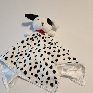 Carter's Dalmatian dog puppy lovey security blanket white black spots red bow
